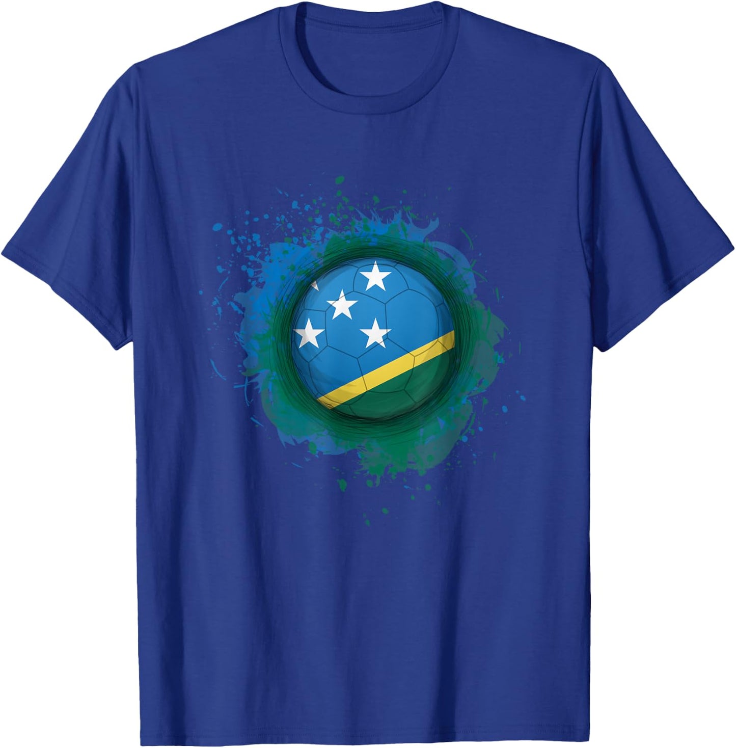 Proud Heritage Solomon Islands Flag Soccer Ball T-Shirt - T-Shirt | Royal