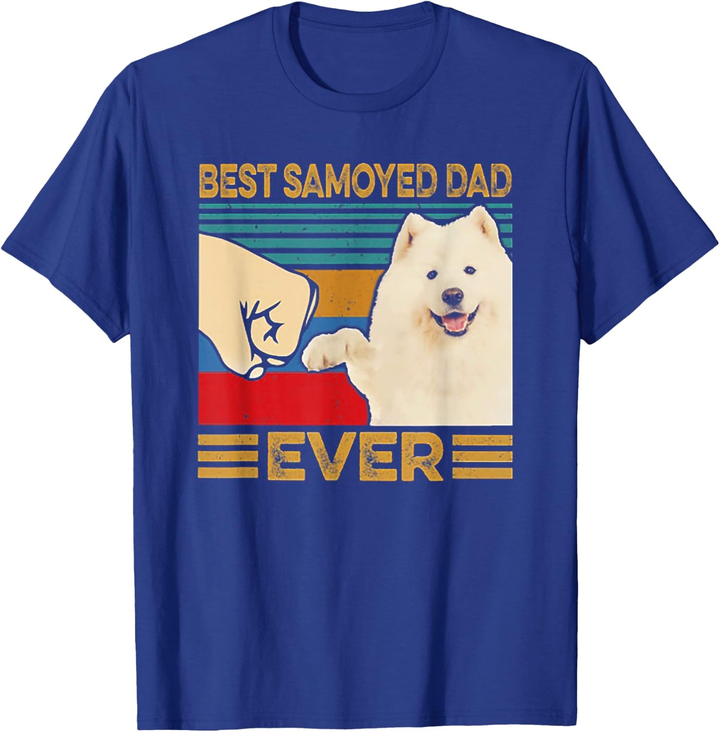 Best Samoyed Dad Ever Retro Vintage Father's Day Gift T-Shirt - T-Shirt | Royal