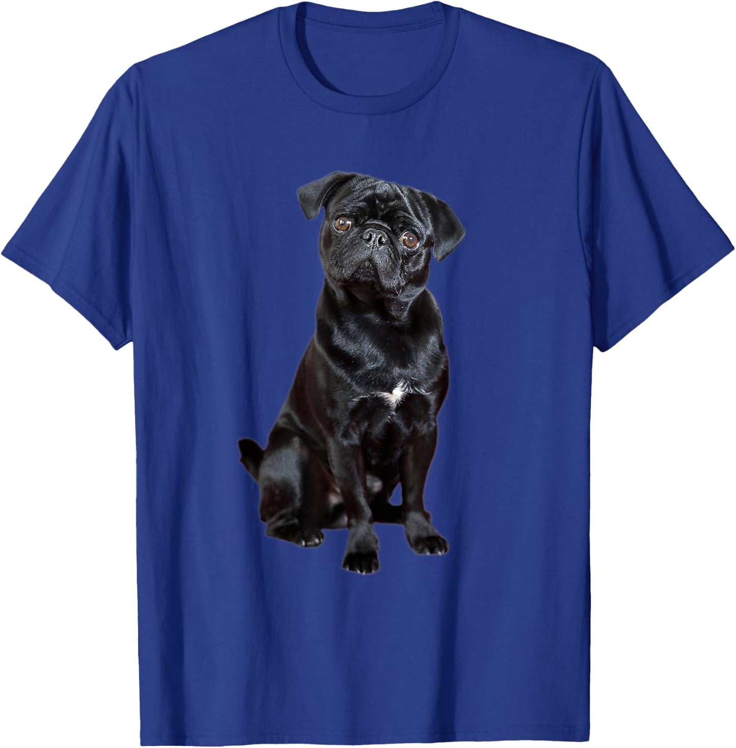 Black Pug Dog For Dog Mom Dad Funny Cute Black Pug T-Shirt - T-Shirt | Royal