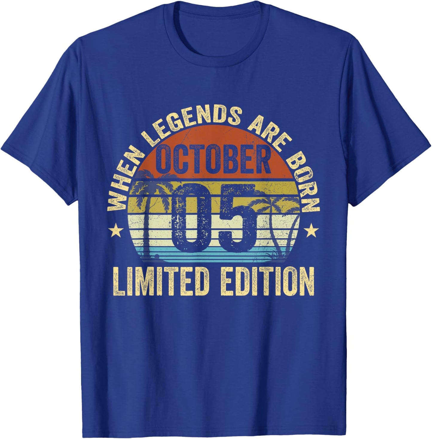 Vintage October 5 Retro Limited Edition October 5 Birthday T-Shirt - T-Shirt | Royal
