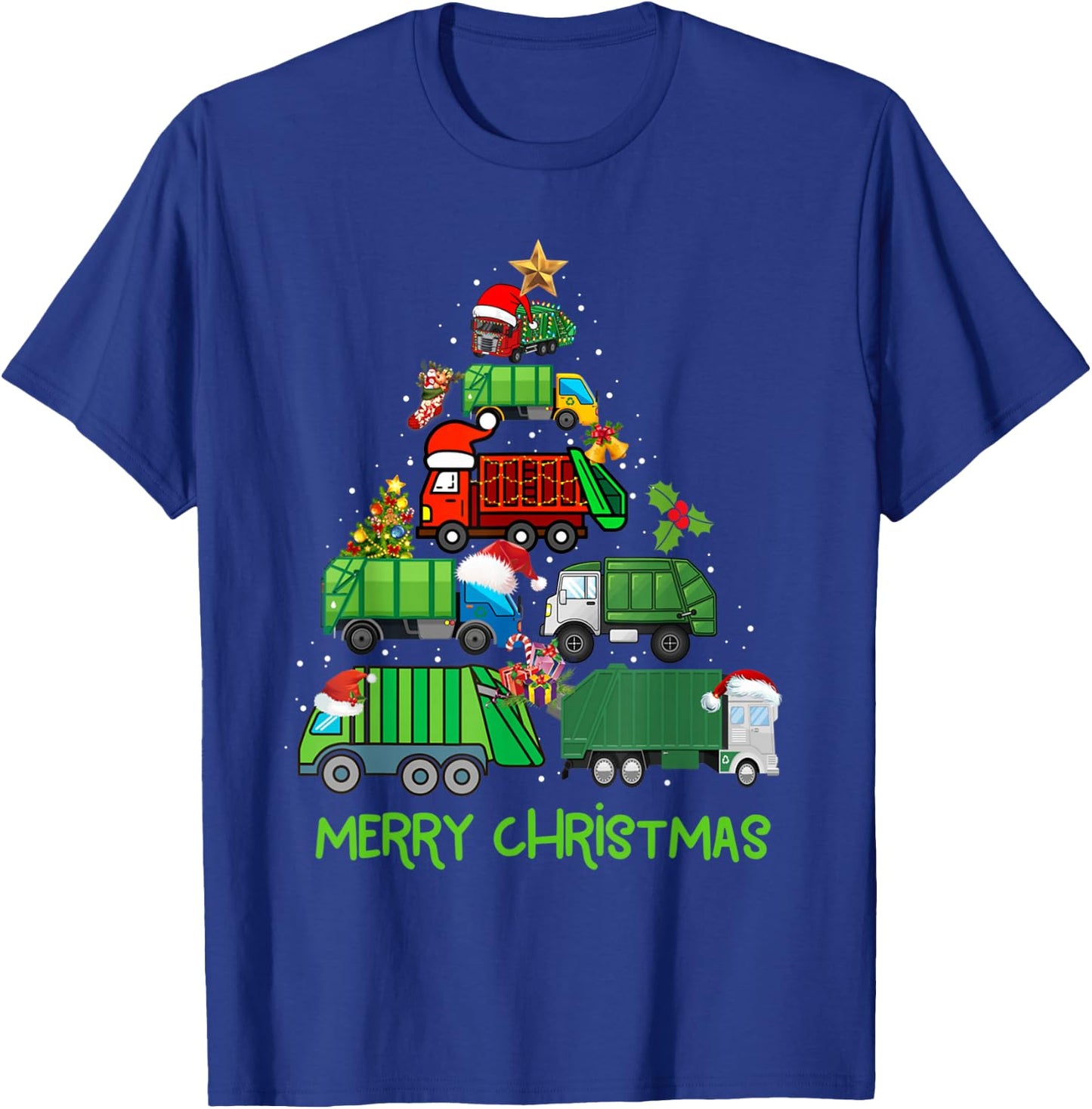 Funny Garbage Truck Christmas Tree Ornament Decor Boys Kids T-Shirt - T-Shirt | Royal