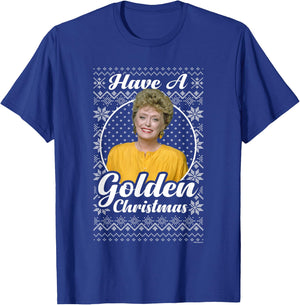 The Golden Girls Iconic Blanche Have A Golden Christmas Logo T-Shirt - T-Shirt | Royal