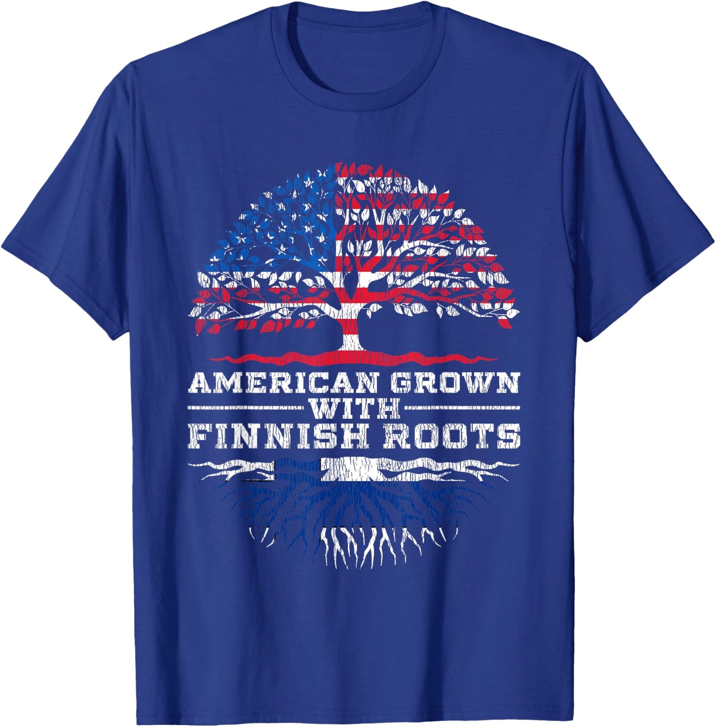 American Grown With Finnish Roots Finland T-Shirt - T-Shirt | Royal