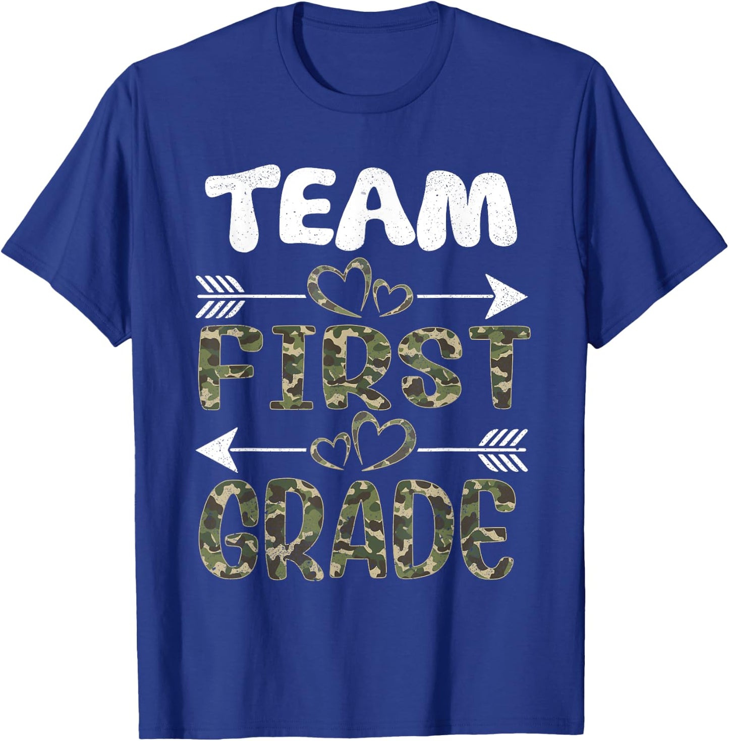 Team First Grade Back To School 1st Grade Camo Teachers T-Shirt - T-Shirt | Royal