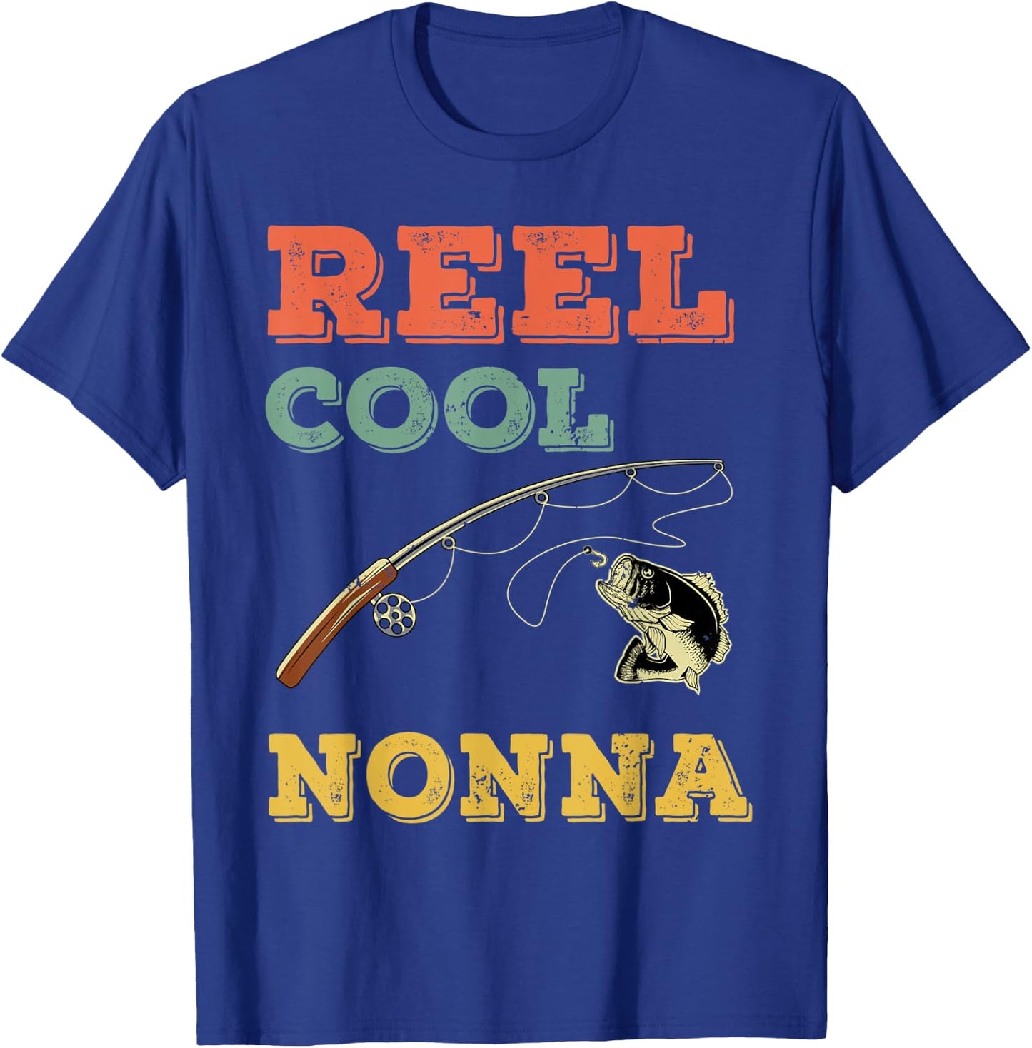 Reel Cool Fish Nonna Fisher Woman Grandma Bass Fishing T-Shirt - T-Shirt | Royal