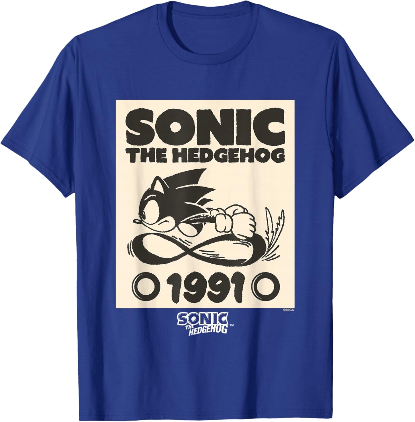 Sonic The Hedgehog 1991 Epic Run Vintage Sketch T-Shirt - T-Shirt | Royal