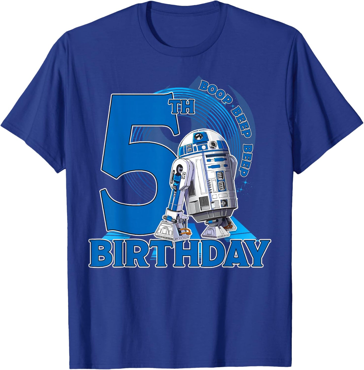 Star Wars R2-D2 Boop Beep Beep 5th Birthday T-Shirt - T-Shirt | Royal