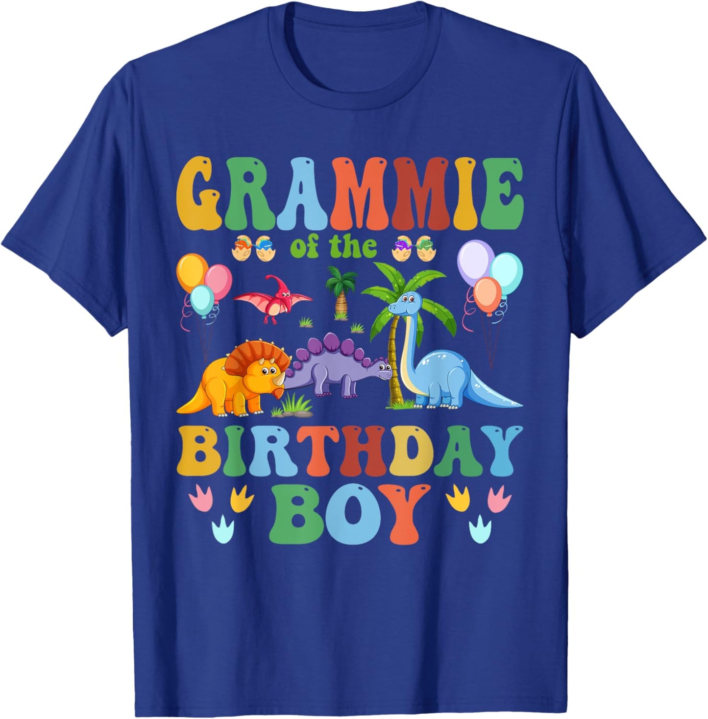 Grammie of the Birthday Boy T-Rex RAWR Dinosaur Birthday boy T-Shirt - T-Shirt | Royal