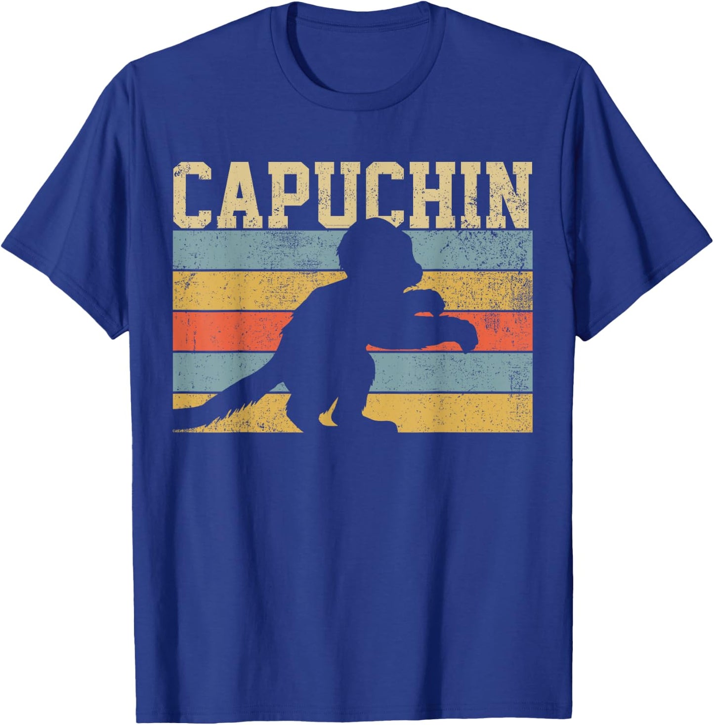 Capuchin Monkey Vintage Retro T-Shirt - T-Shirt | Royal
