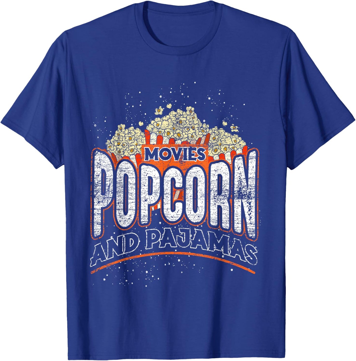 Movies Popcorn And Pajamas Popcorn T-Shirt - T-Shirt | Royal