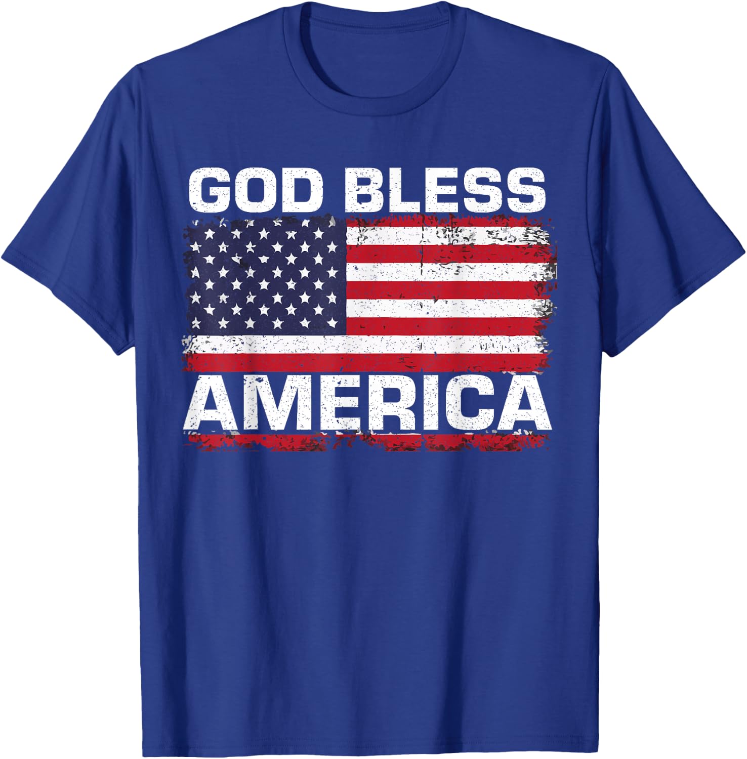 USA Flag 4th of July Patriotic God Bless America Women Men T-Shirt - T-Shirt | Royal