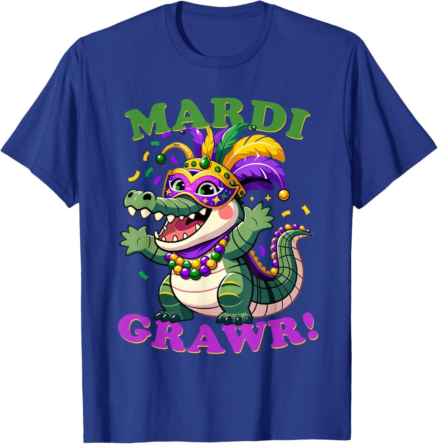 Crocodile Mardi Grawr Costume Mardi Gras Gator Men Women Kid T-Shirt - T-Shirt | Royal
