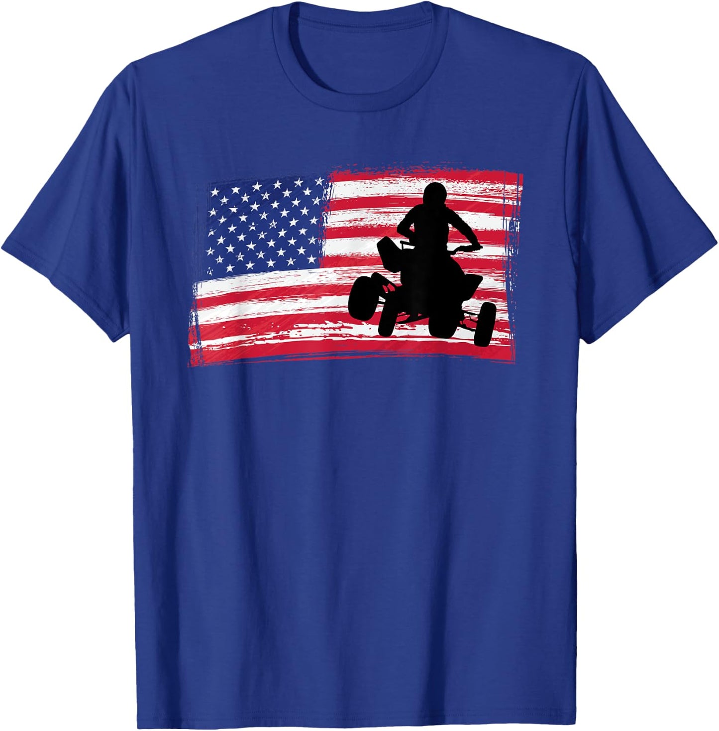 Quad Racing America Flag - Quad Biker ATV 4 Wheeler Gift T-Shirt - T-Shirt | Royal