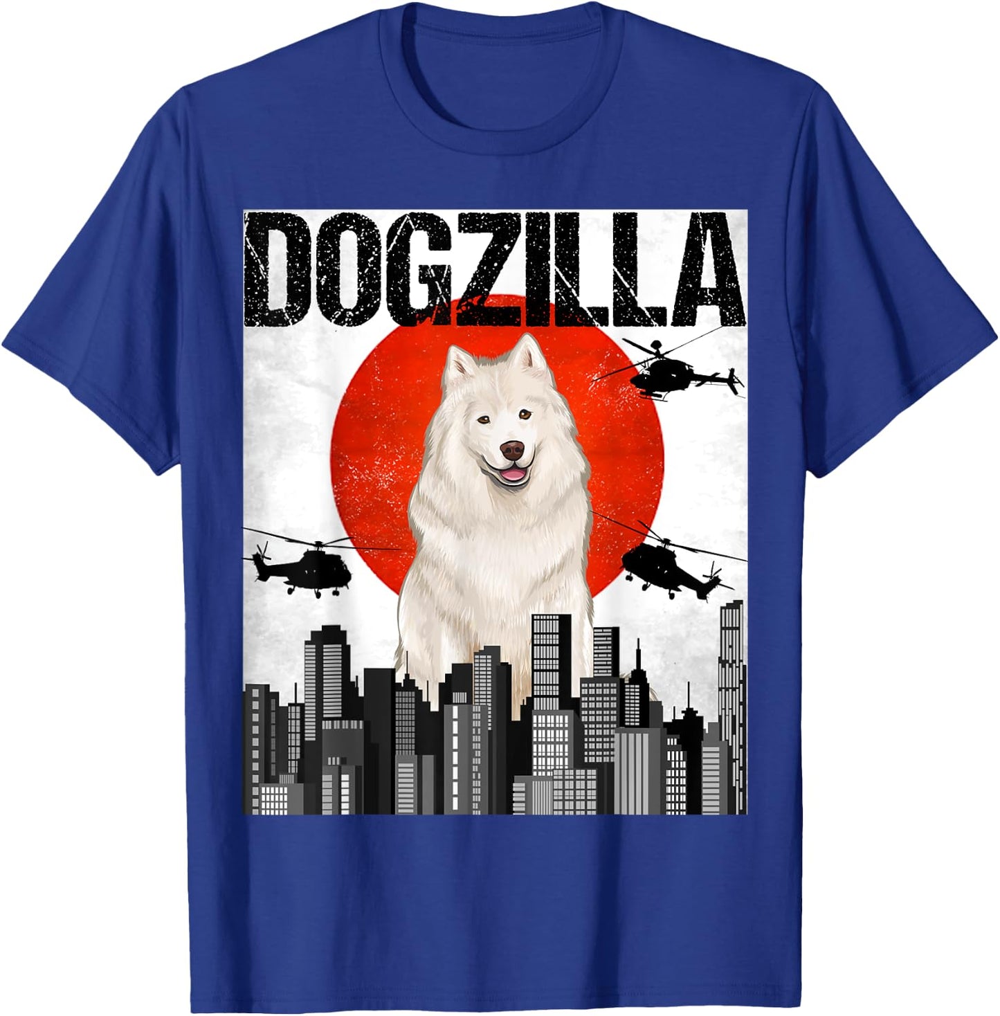 Funny Vintage Japanese Dogzilla Samoyed T-Shirt - T-Shirt | Royal