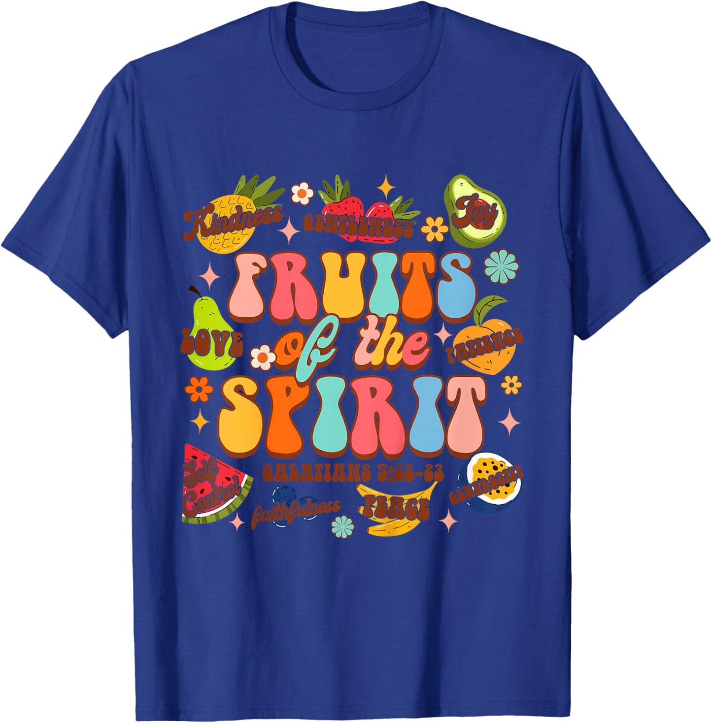 Kids Christian Jesus God Religious Baby Fruits Of The Spirit T-Shirt - T-Shirt | Royal