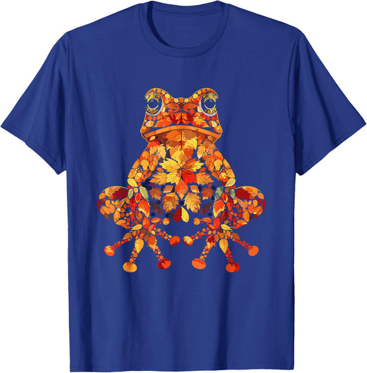 Frog Wildlife Nature Autumn Leaves Fall T-Shirt - T-Shirt | Royal