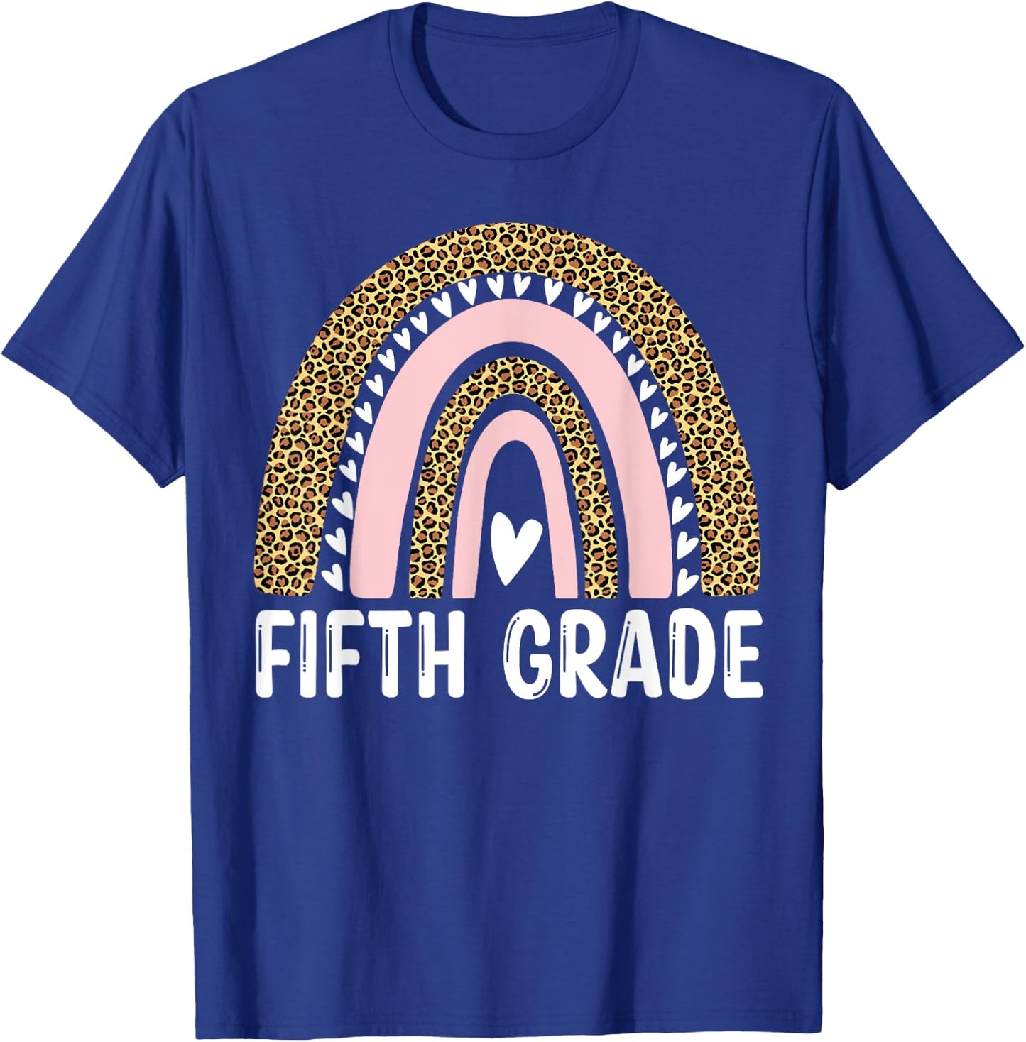 Fifth Grade Teacher Student Team Leopard Back To School Women Kids T-Shirt - T-Shirt | Royal