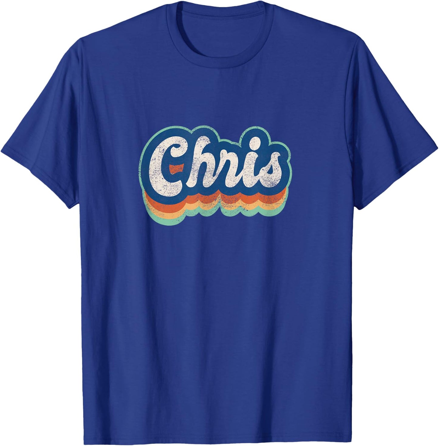 Chris First Name Boy Vintage Style 70s 80s Personalized T-Shirt - T-Shirt | Royal