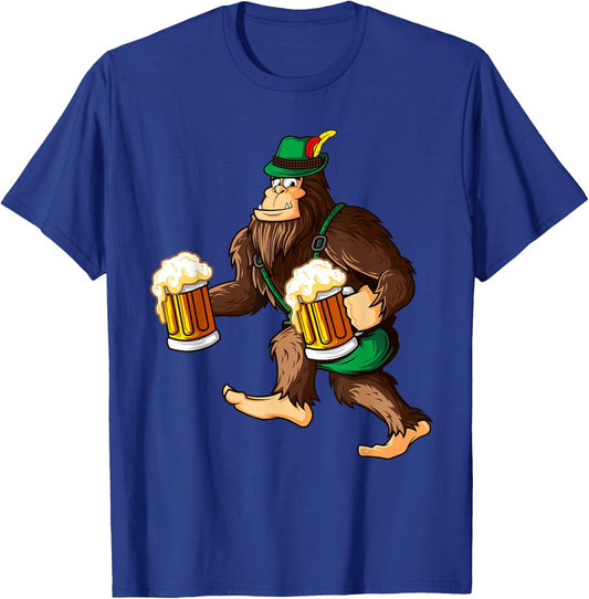 Funny Bigfoot Lederhosen Prost Beer Mug Beerfest Oktoberfest T-Shirt - T-Shirt | Royal