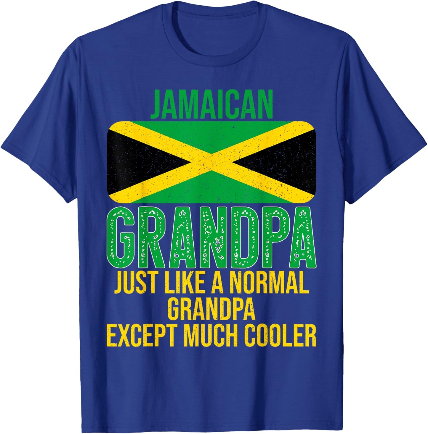 Vintage Jamaican Grandpa Jamaica Flag for Father's Day T-Shirt - T-Shirt | Royal