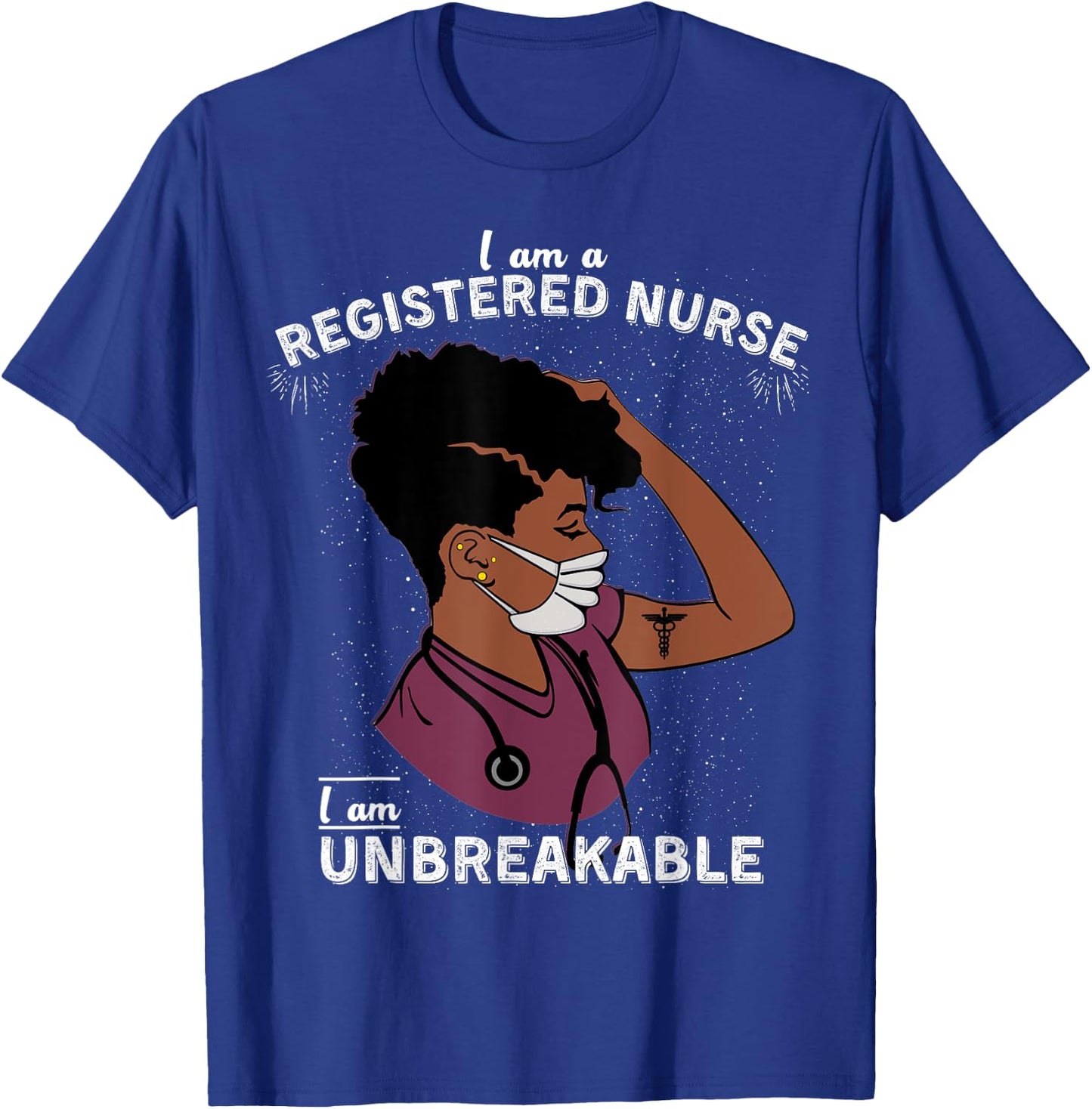Gift For Registered Nurse Women RN Nurse Life Black Nurse T-Shirt - T-Shirt | Royal