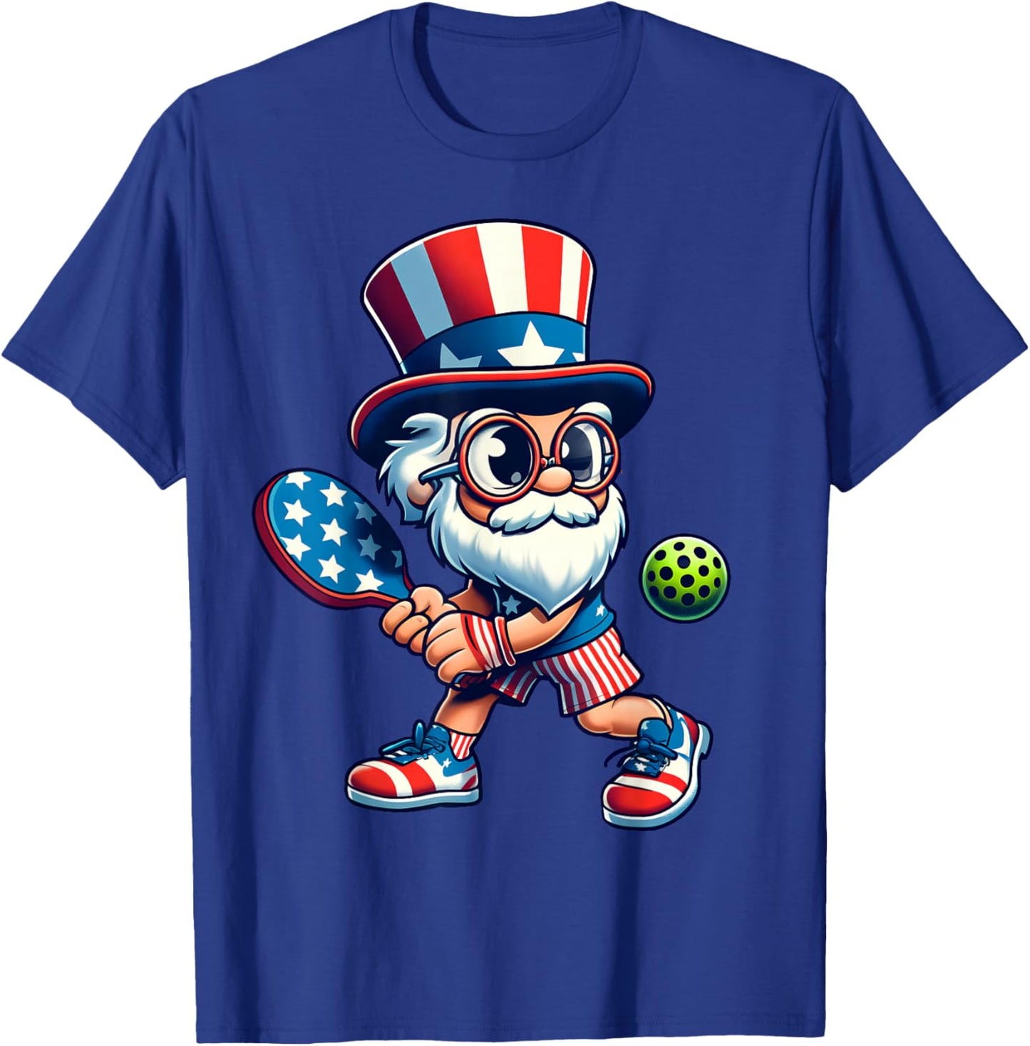 Pickleball 4th Of July Uncle Sam Independence Day USA Women Kids Men T-Shirt - T-Shirt | Royal