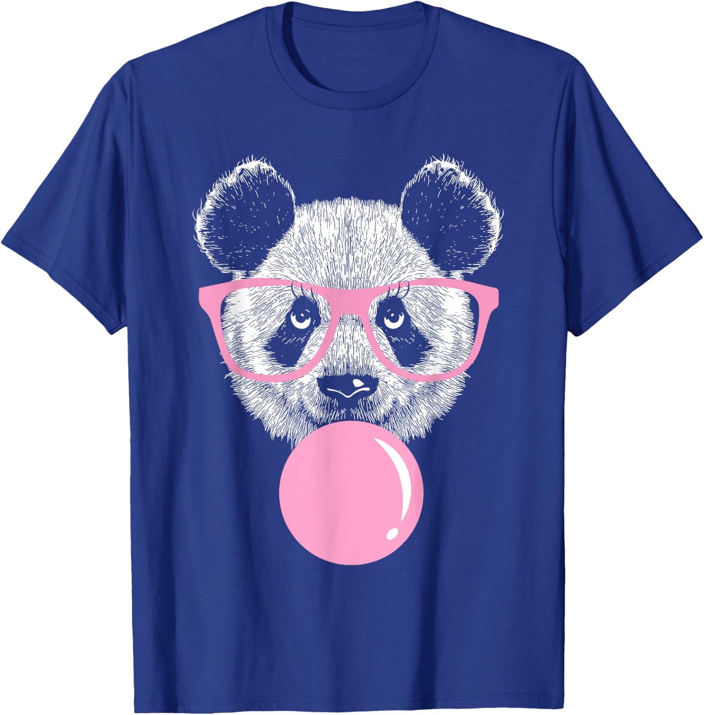 Cool Panda Face Eating Gum And Makes A Bubble Cute Panda T-Shirt - T-Shirt | Royal