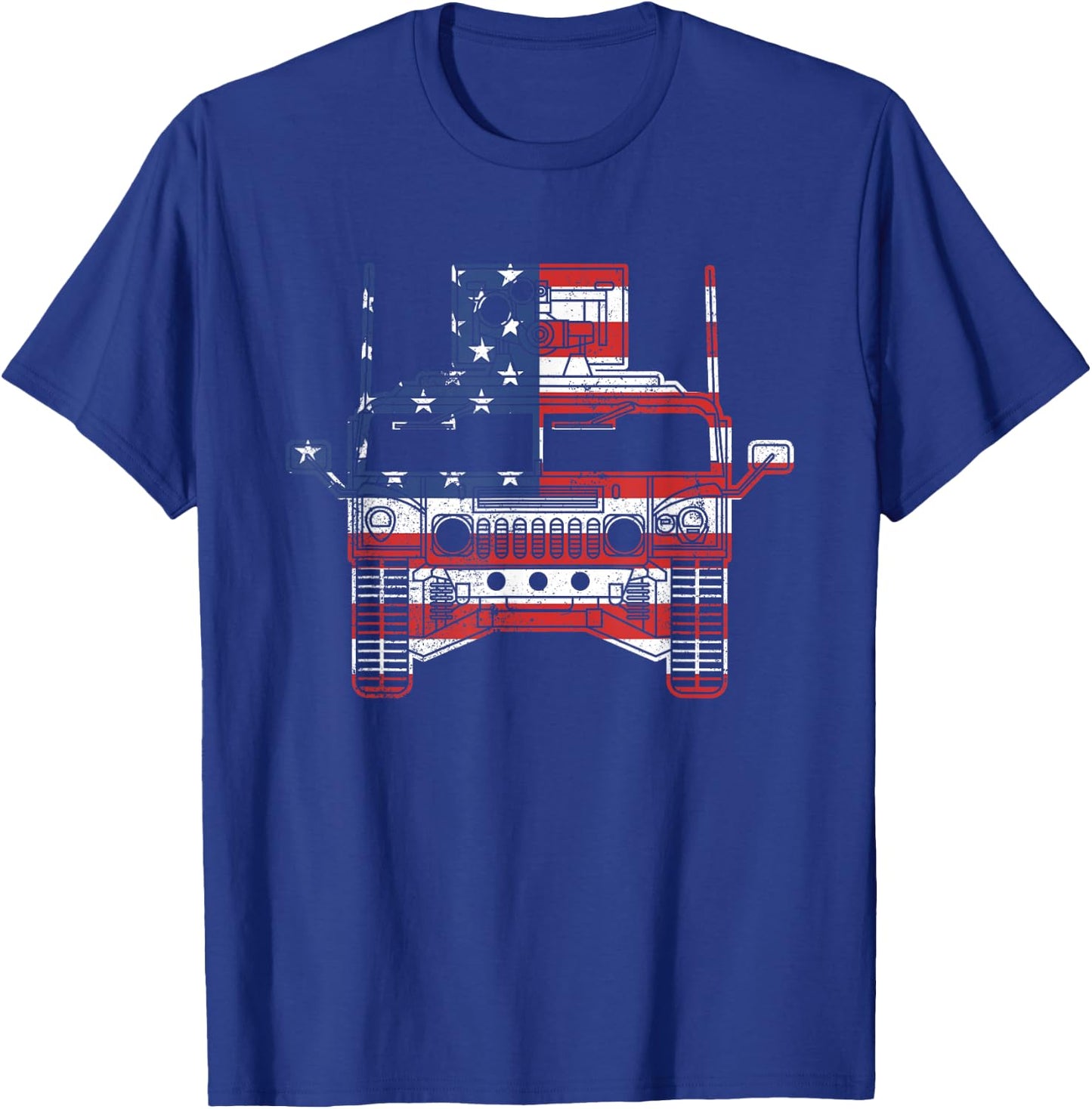 Humvee American Flag Military Vehicle HMMWV Front Humvee Men T-Shirt - T-Shirt | Royal