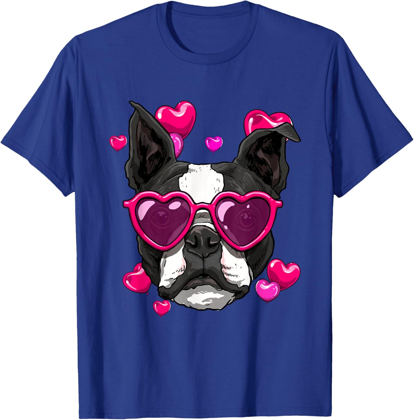 Boston Terrier Valentines Day Shirt Heart Dog Lover T-Shirt - T-Shirt | Royal