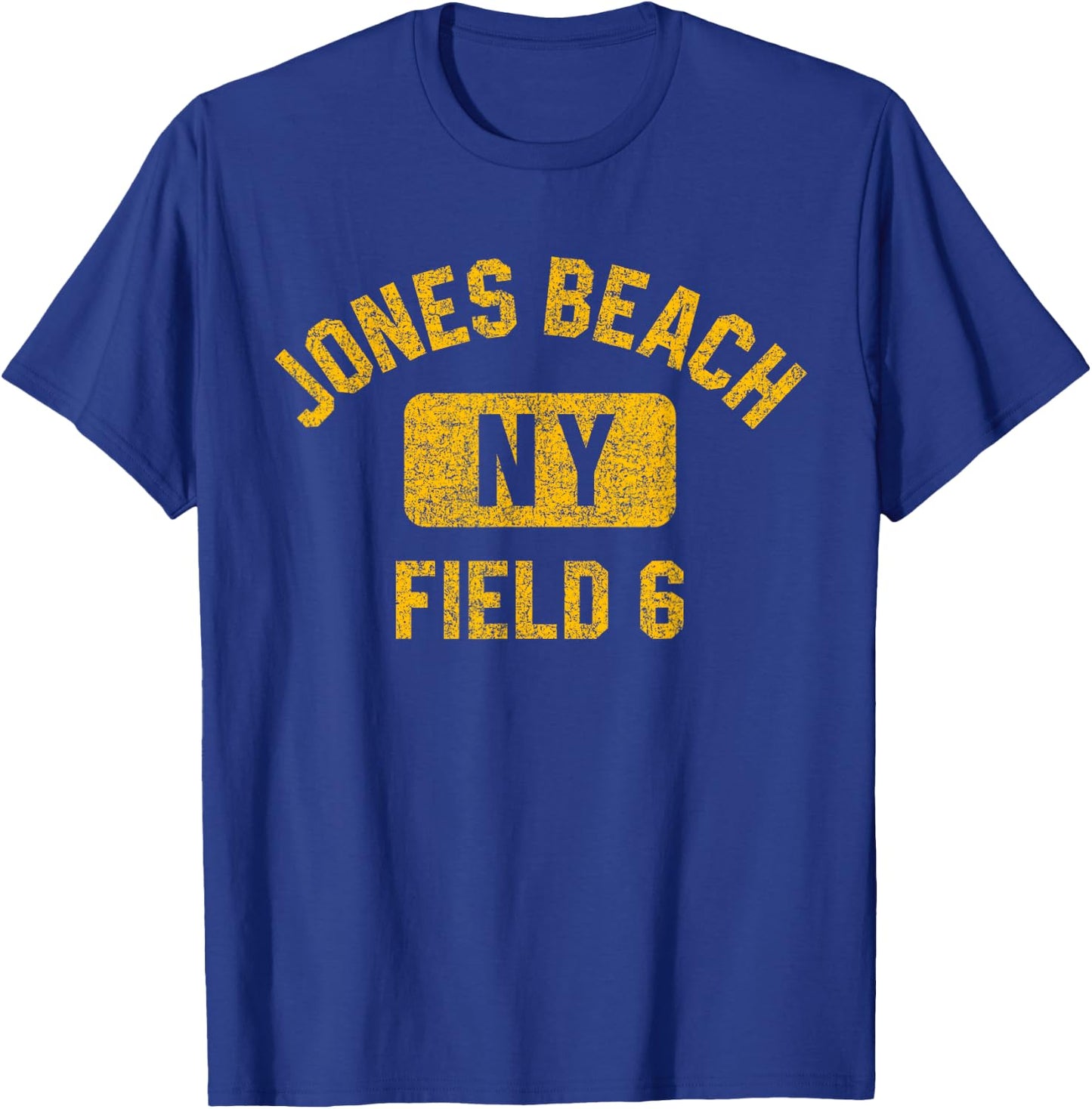 Jones Beach Field 6 NY Gym Style Distressed Amber Print Men Women Girls Kids T-Shirt - T-Shirt | Royal