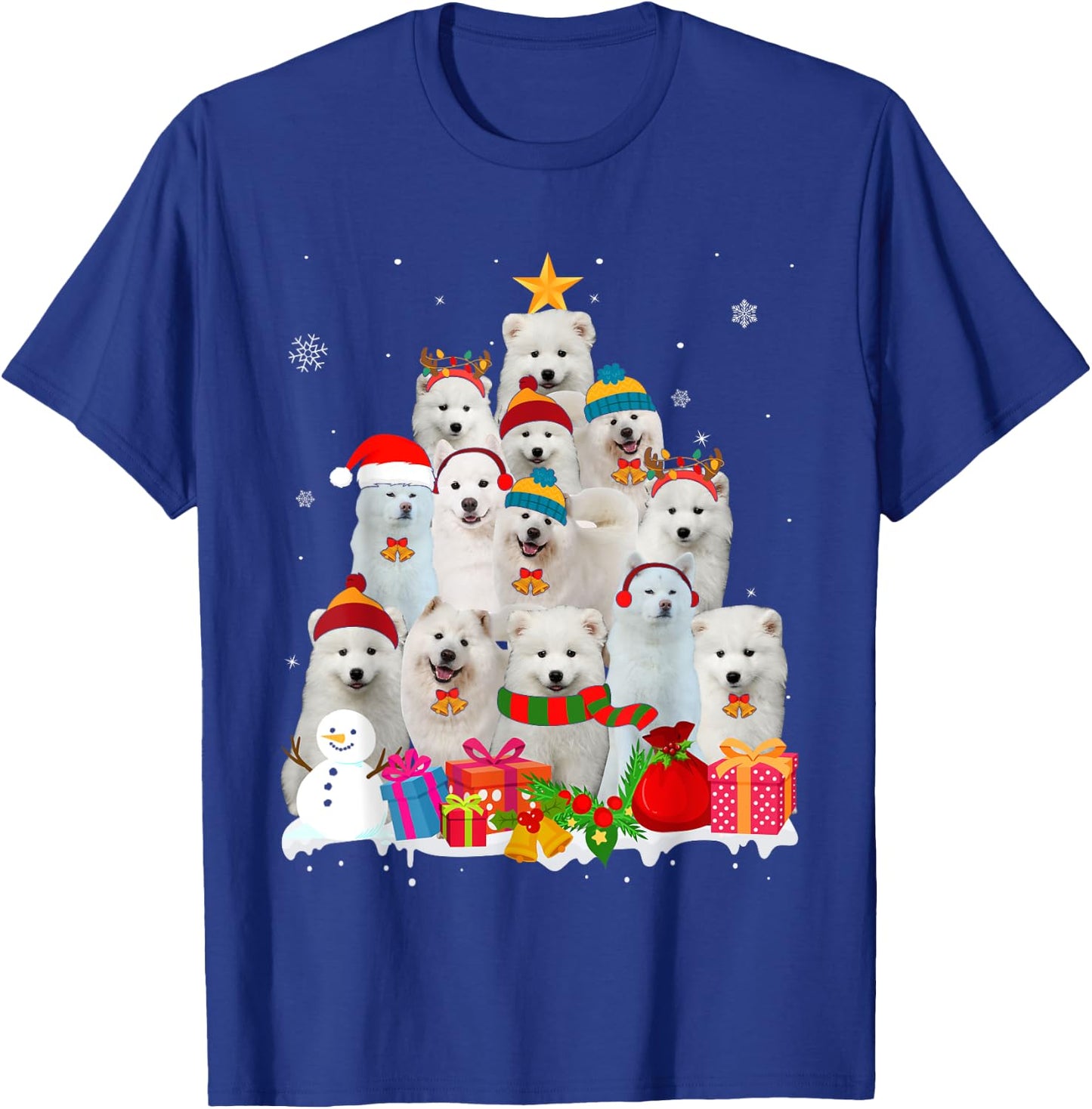 Funny Samoyed Christmas Tree Pet Dog Lover Gift T-Shirt - T-Shirt | Royal