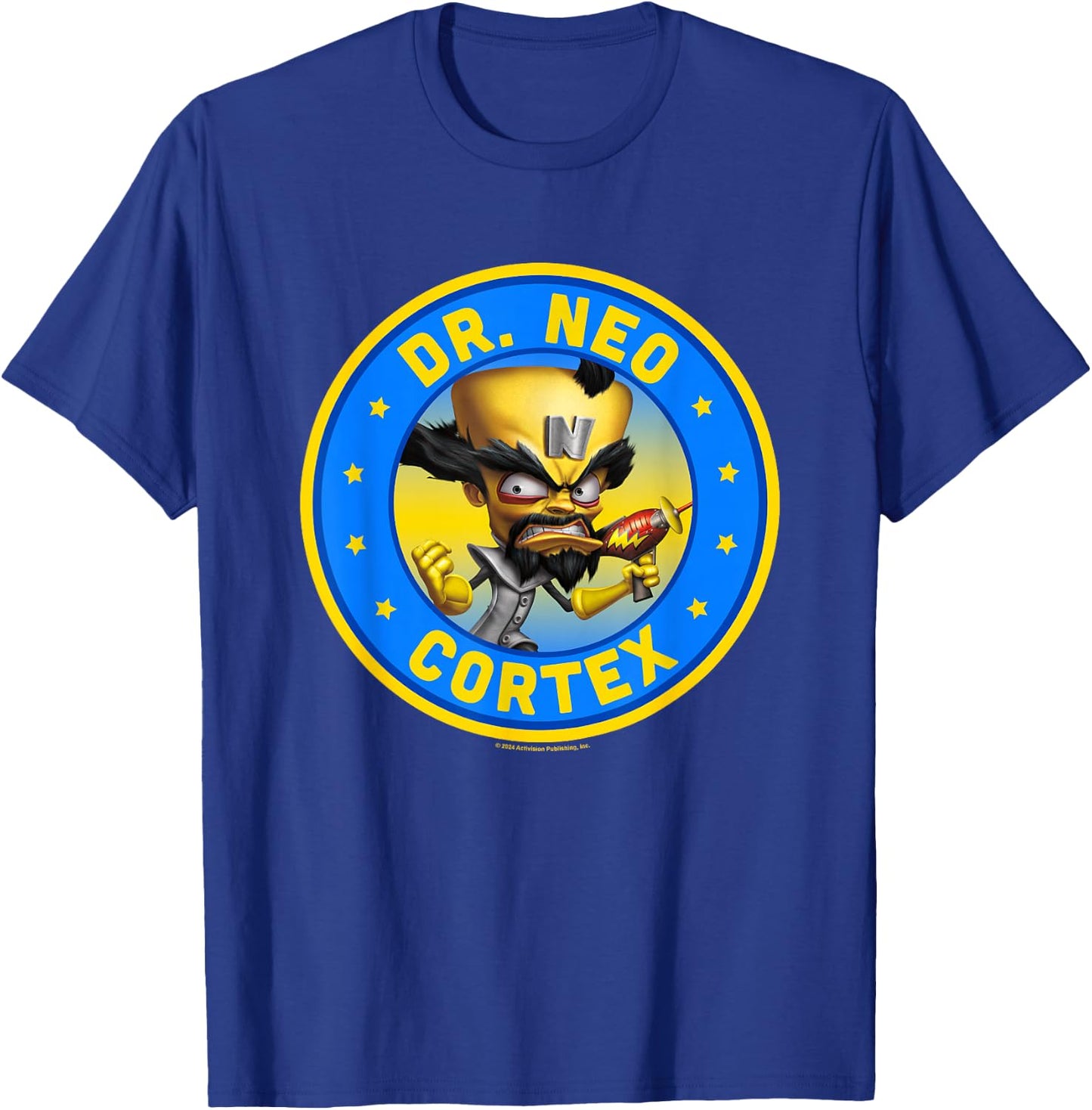 Crash Bandicoot Dr. Neo Cortex Star Spangled Logo T-Shirt - T-Shirt | Royal