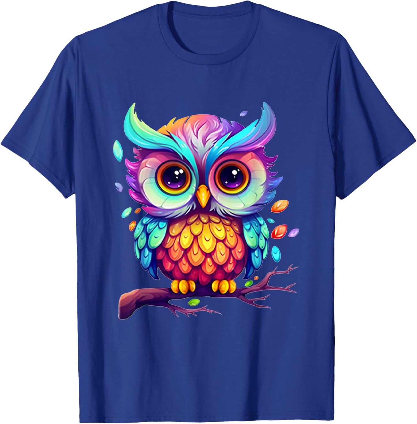 Cute Colorful Owl Art Women Kids Boys Girls Owl T-Shirt - T-Shirt | Royal