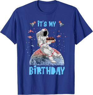 It's My Birthday Astronaut Youth Kids Outer Space Lovers T-Shirt - T-Shirt | Royal