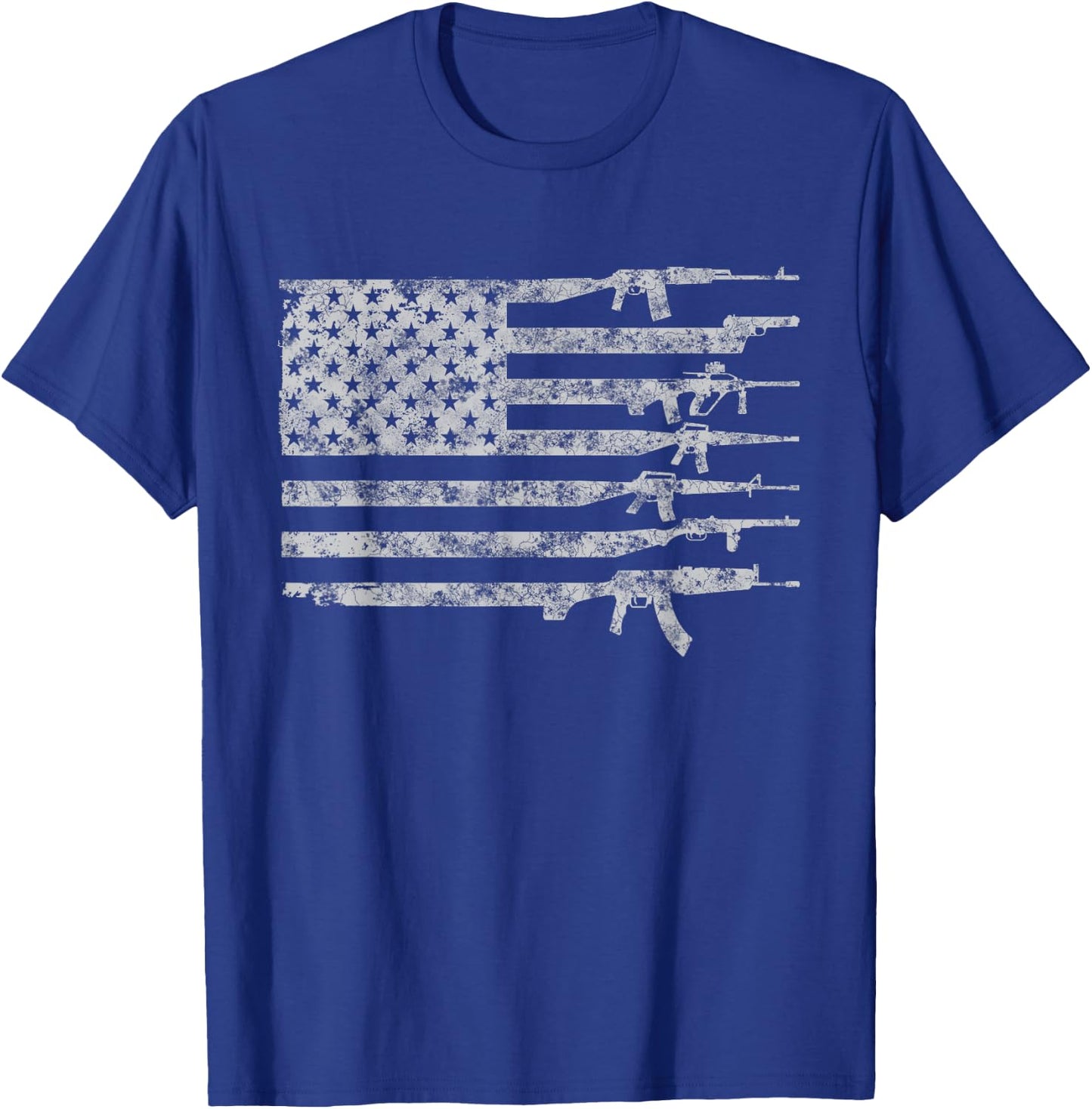 Vintage US American Flag USA Pro Gun Retro for Gun-Owners Women Men T-Shirt - T-Shirt | Royal