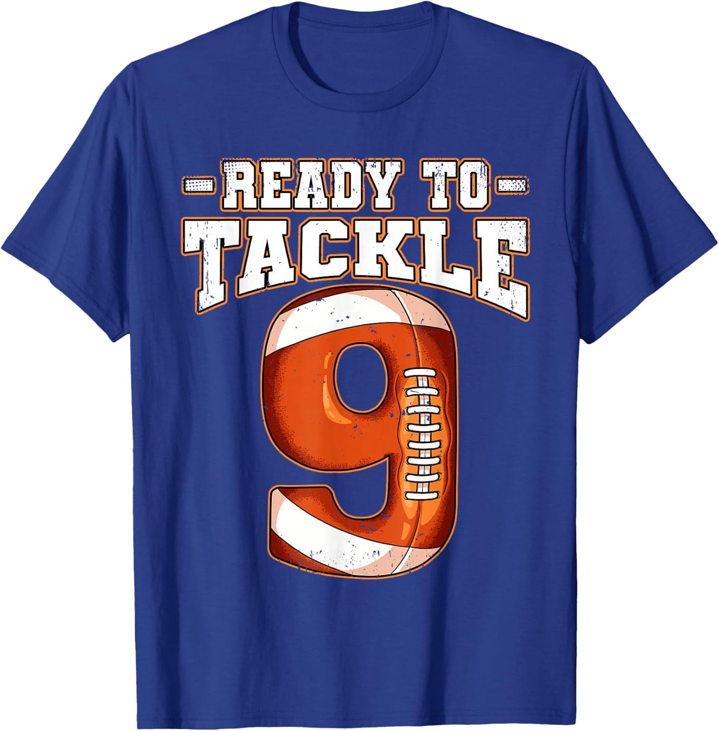 9th Birthday Football T-Shirt - T-Shirt | Royal