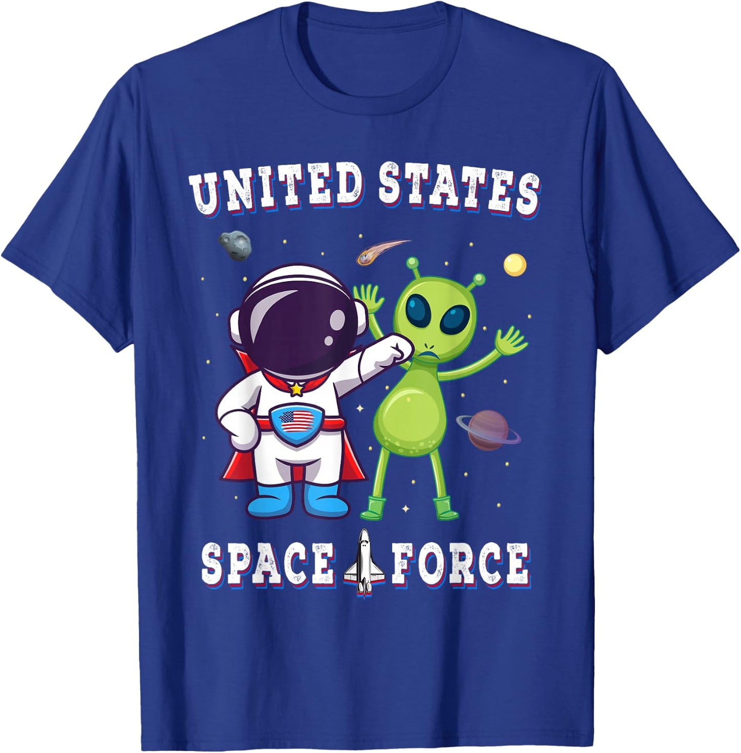United States Space Force Funny Alien Military T-Shirt - T-Shirt | Royal