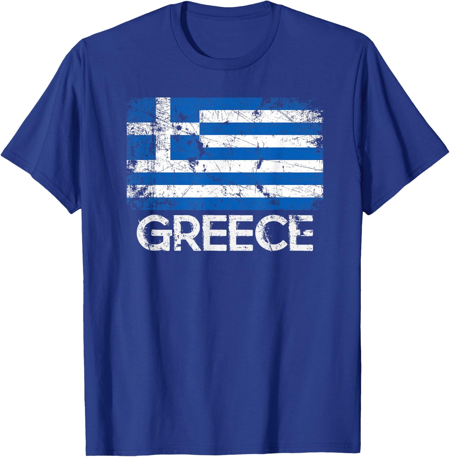 Greek Flag | Vintage Made In Greece Gift T-Shirt - T-Shirt | Royal