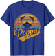 Cool Father's Day Gifts Retro Vintage Pug Poppa T-Shirt - T-Shirt | Royal