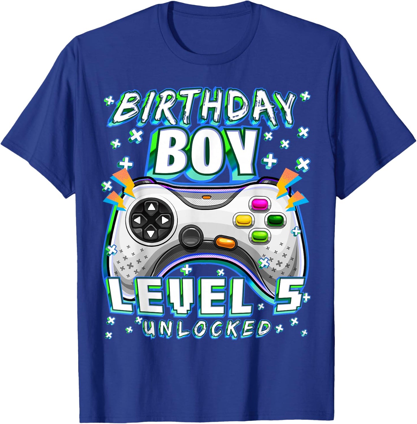 Level 5 Unlocked Video Game 5th Birthday Gamer Boys T-Shirt - T-Shirt | Royal