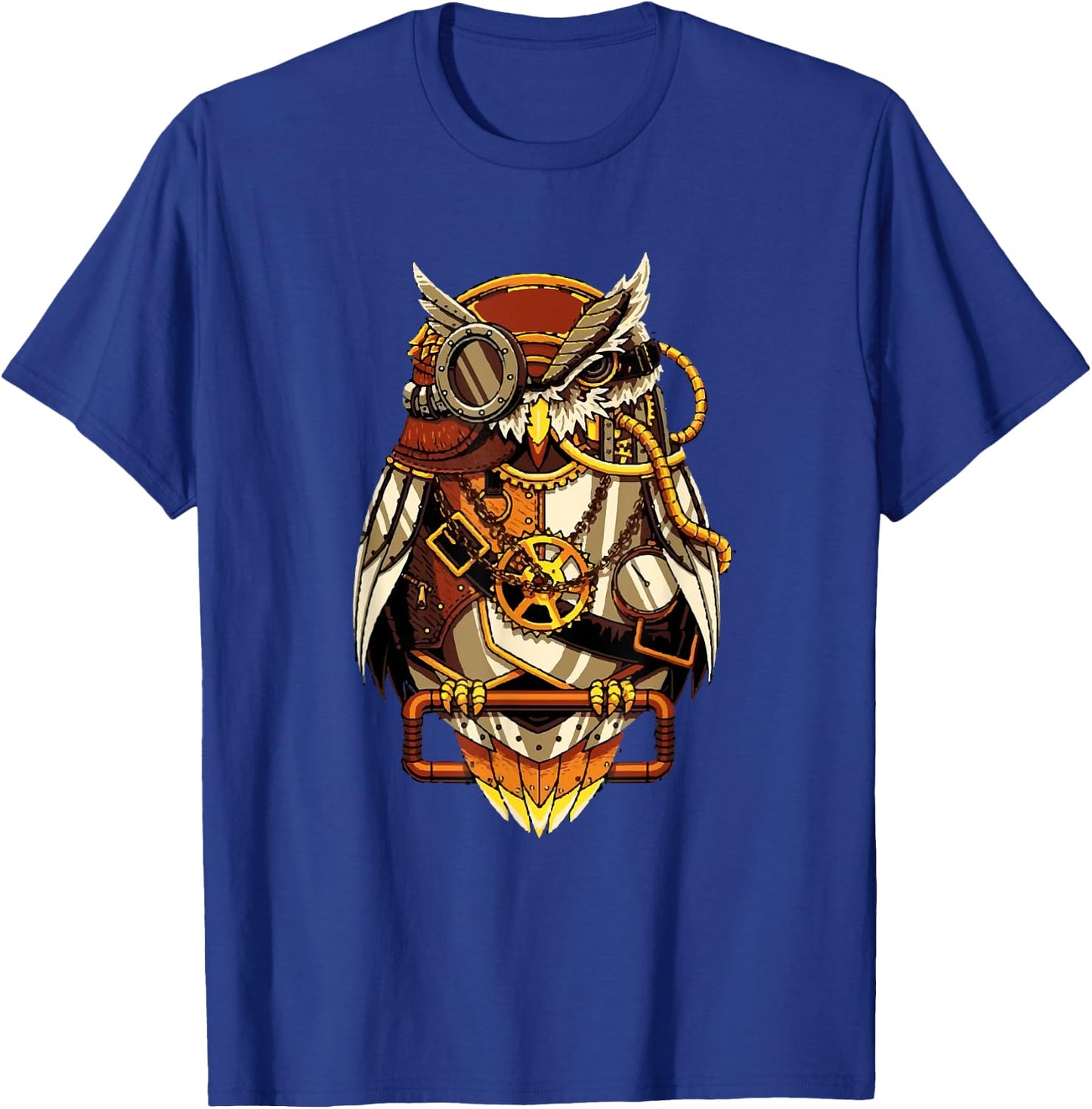 Steampunk Owl Art Bird Lovers T-Shirt - T-Shirt | Royal