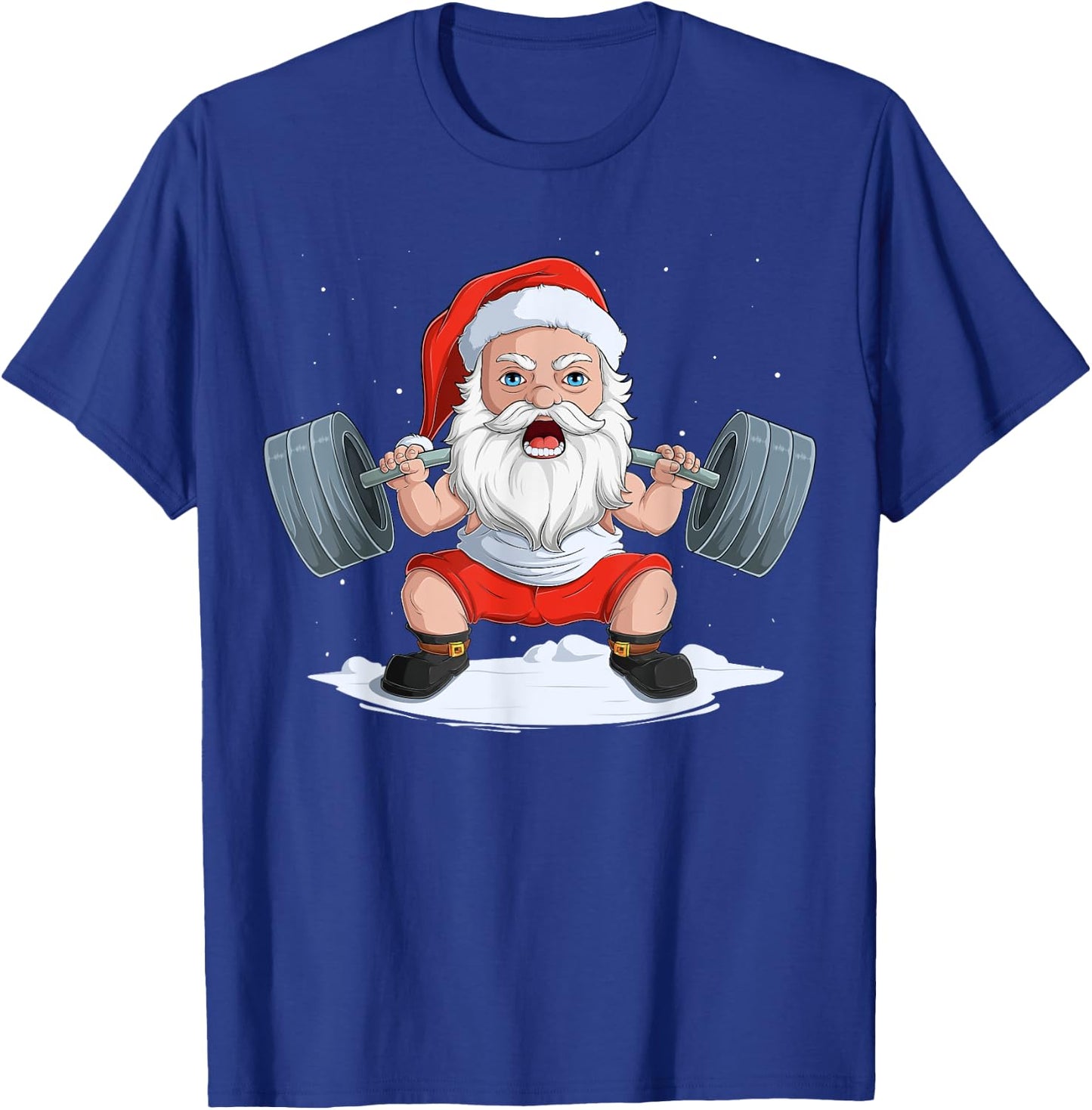 XMAS Christmas Santa Claus Weight Lifter Powerlifting T-Shirt - T-Shirt | Royal