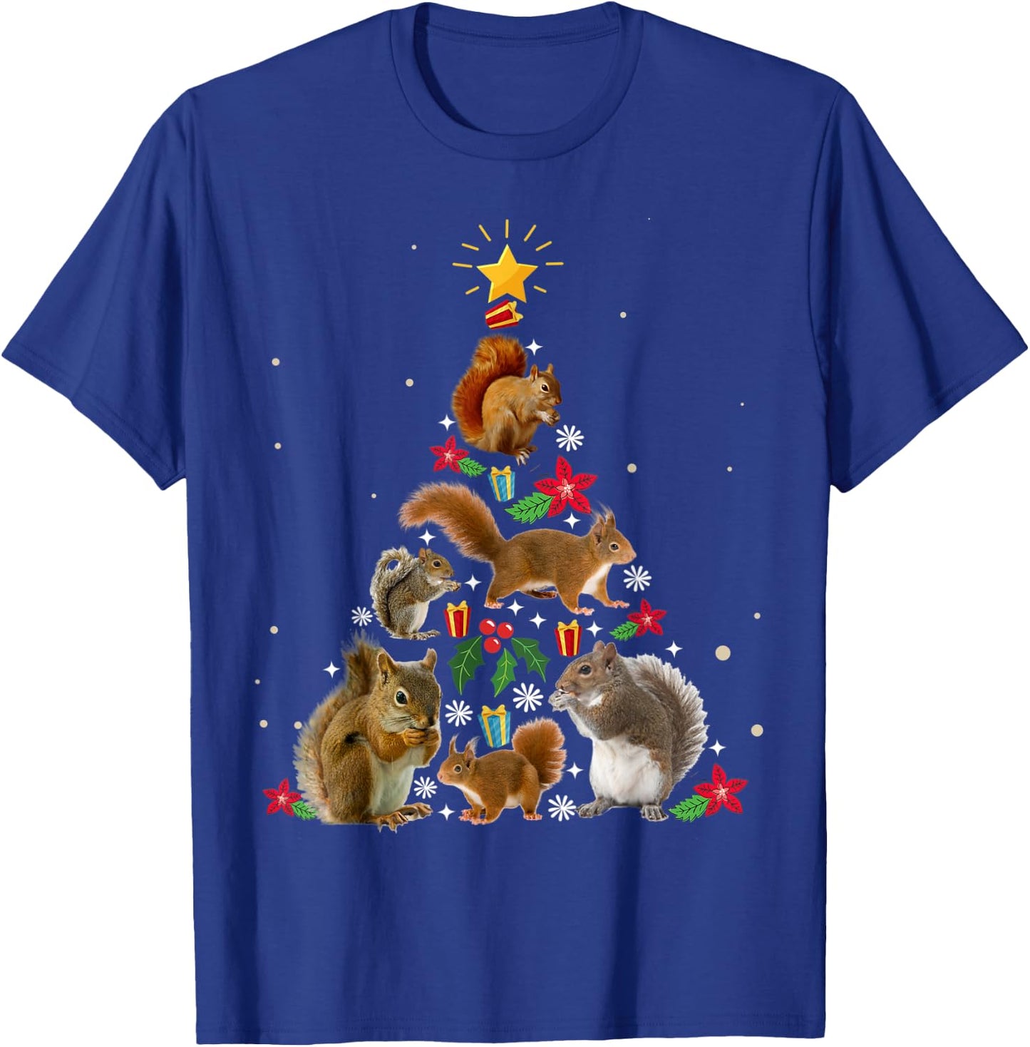 Squirrel Christmas Tree Shirt T-Shirt - T-Shirt | Royal