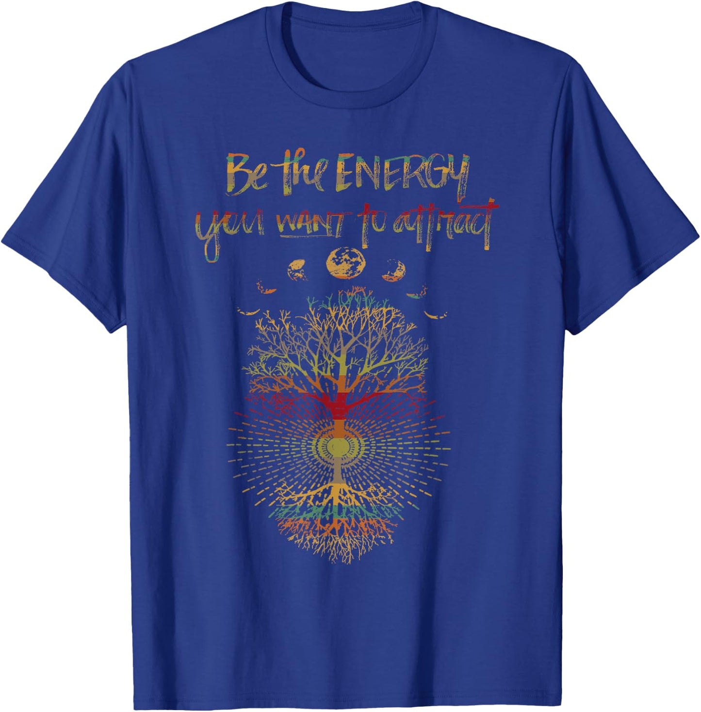 Phases of the Moon Retro Tree of Life 60's 70's Cool Vibe T-Shirt - T-Shirt | Royal