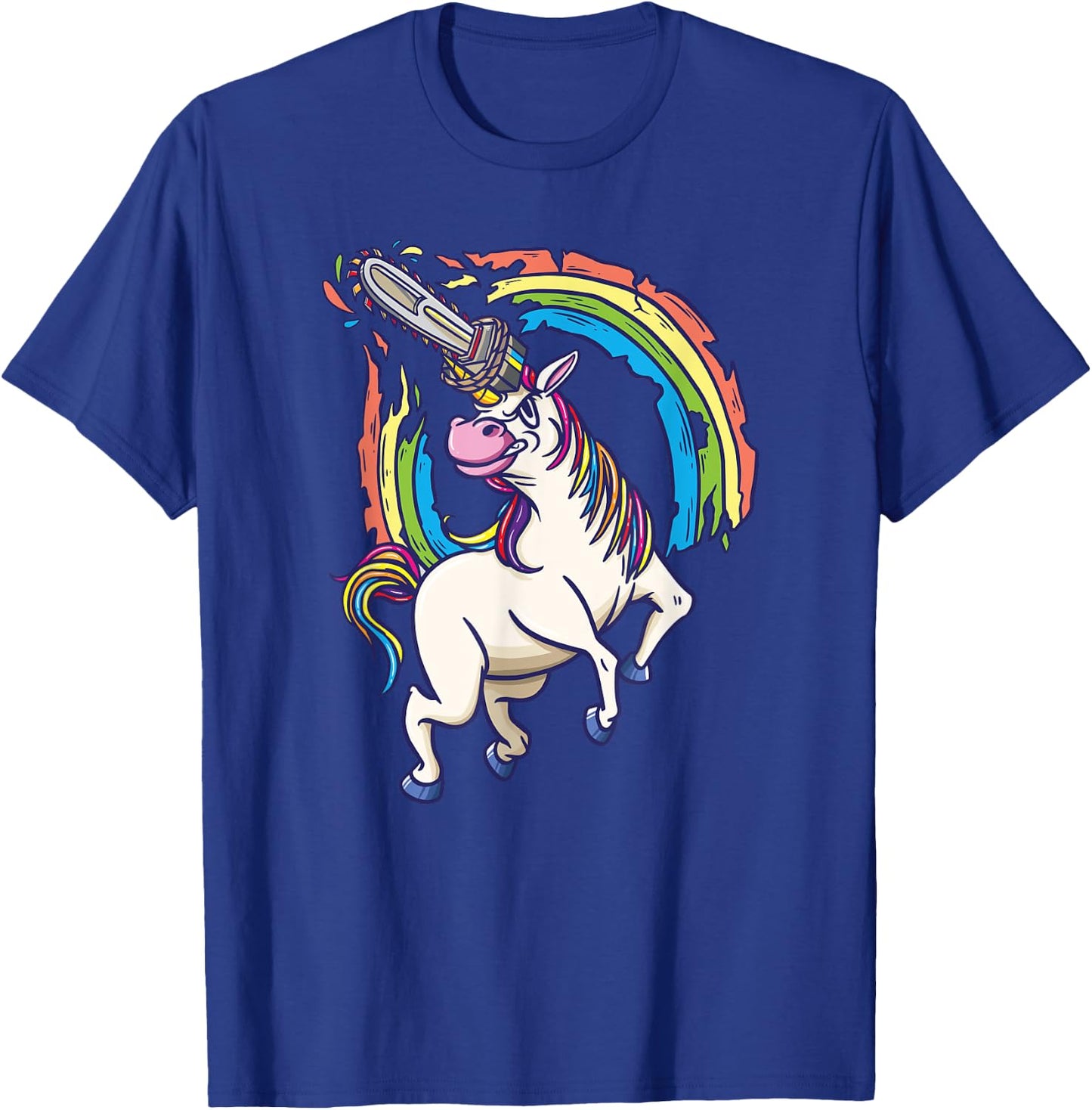 Chainsaws unicorn comes to kill fun gift T-Shirt - T-Shirt | Royal