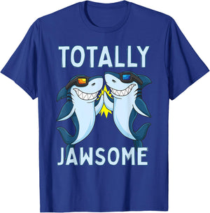 Totally Jawsome Funny Shark Awesome Pun T-Shirt - T-Shirt | Royal