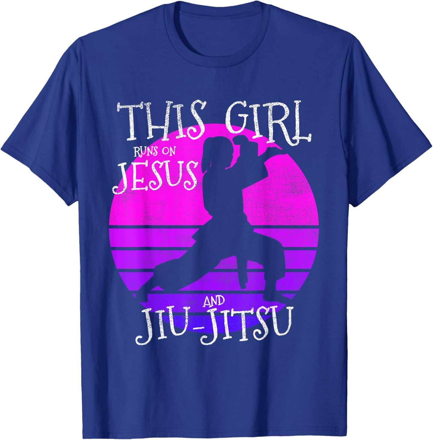 This girl runs on Jesus and Jiu Jitsu shirt T-Shirt - T-Shirt | Royal