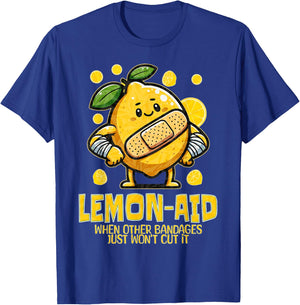 Lemon Aid Funny Lemonade Pun Life Bandage for Citrus Cute T-Shirt - T-Shirt | Royal