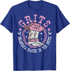 Grandma Raised In The South Grandma Southern Grits T-Shirt - T-Shirt | Royal