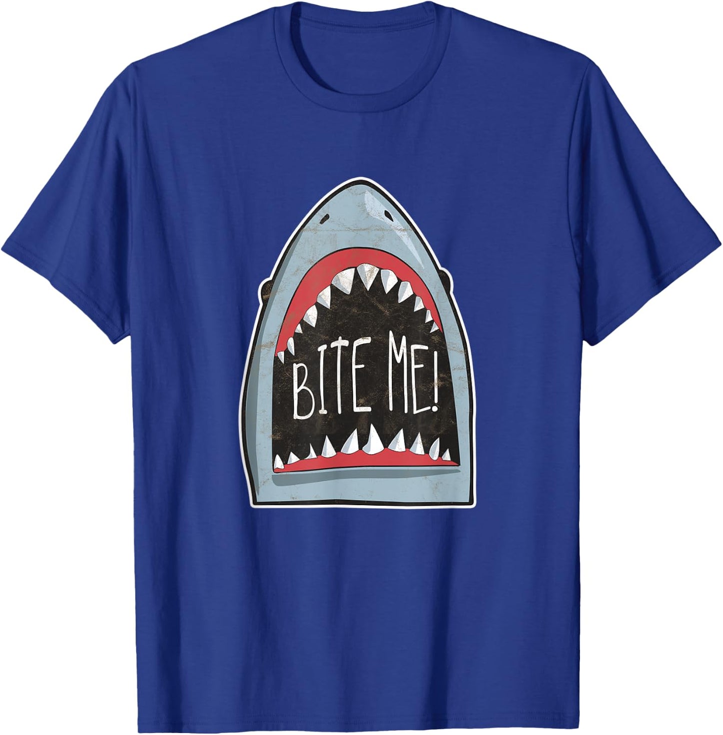 Bite Me Funny Shark Fan Beach Ocean Attire For Summer T-Shirt - T-Shirt | Royal